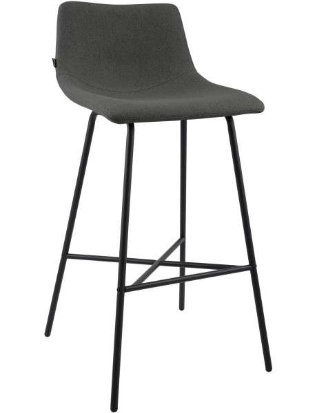 Tabouret de bar tissu gris foncé hauteur 75 cm Cortona
