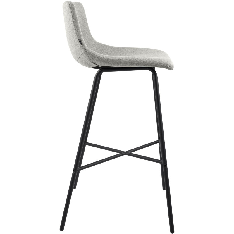 Tabouret de bar tissu gris clair...