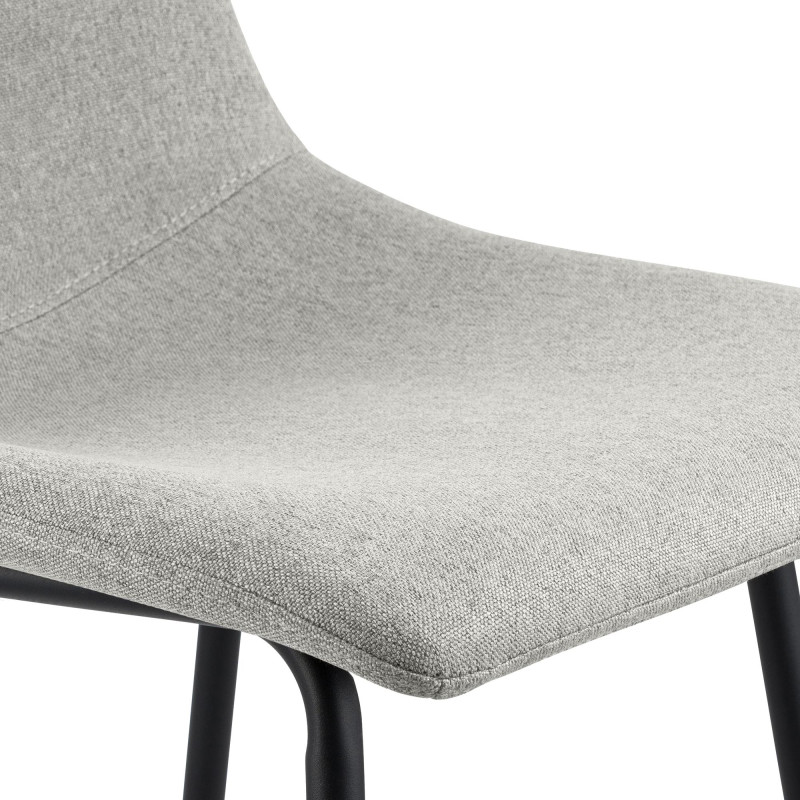 Tabouret de bar tissu gris clair...