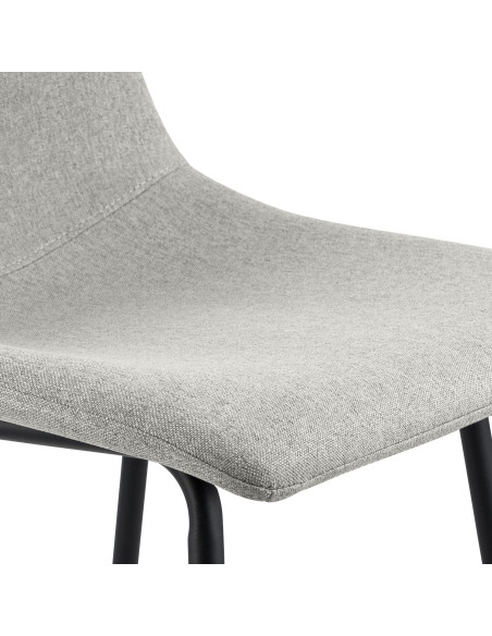 Tabouret de bar tissu gris clair hauteur 75 cm Cortona