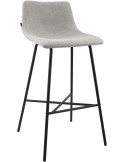 Tabouret de bar tissu gris clair hauteur 75 cm Cortona