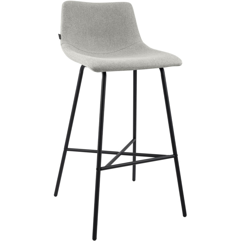 Tabouret de bar tissu gris clair...