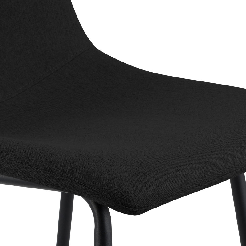 Tabouret de bar tissu noir hauteur 75...