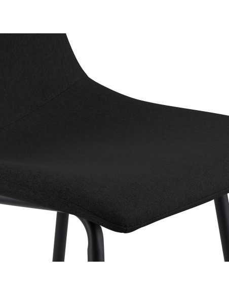 Tabouret de bar tissu noir hauteur 75 cm Cortona