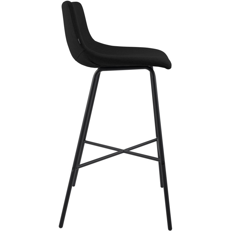 Tabouret de bar tissu noir hauteur 75...