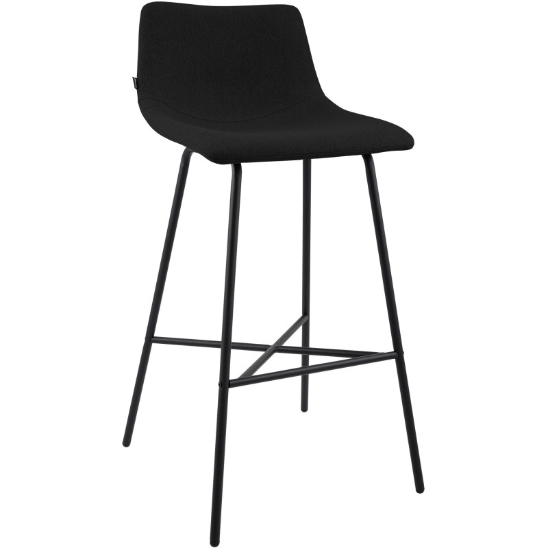 Tabouret de bar tissu noir hauteur 75...