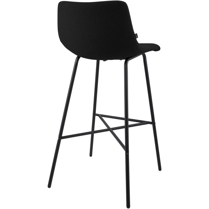 Tabouret de bar tissu noir hauteur 75...