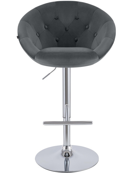 Tabouret de bar velours gris foncé réglable Stresa