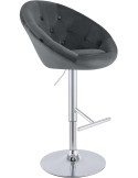 Tabouret de bar velours gris foncé réglable Stresa