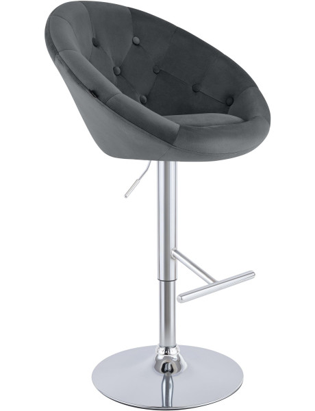 Tabouret de bar velours gris foncé réglable Stresa