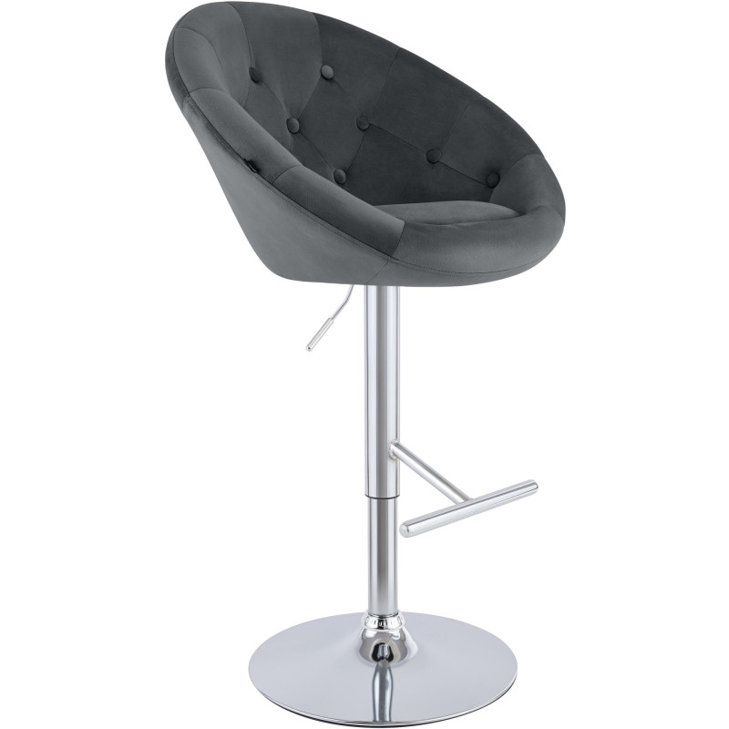 Tabouret de bar velours gris foncé...