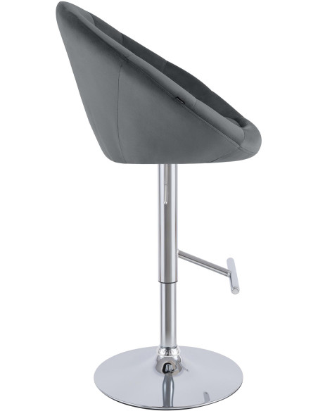 Tabouret de bar velours gris foncé réglable Stresa