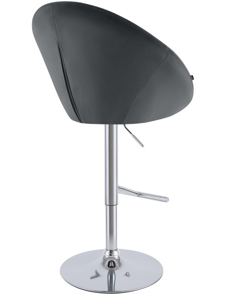 Tabouret de bar velours gris foncé réglable Stresa