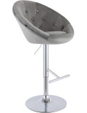 Tabouret de bar velours gris réglable Stresa