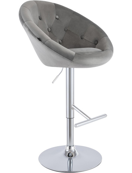 Tabouret de bar velours gris réglable Stresa
