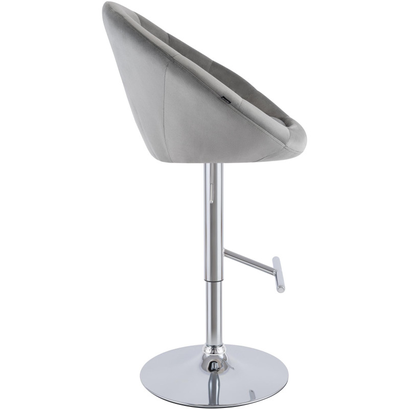 Tabouret de bar velours gris réglable...