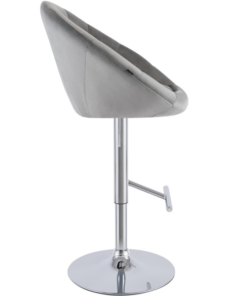 Tabouret de bar velours gris réglable Stresa