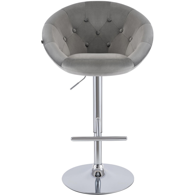 Tabouret de bar velours gris réglable...