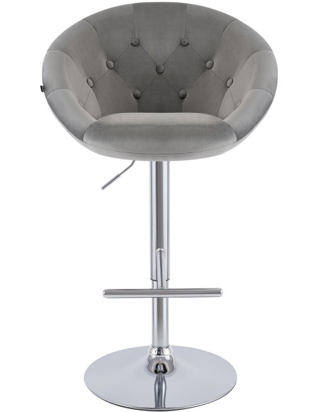 Tabouret de bar velours gris réglable Stresa
