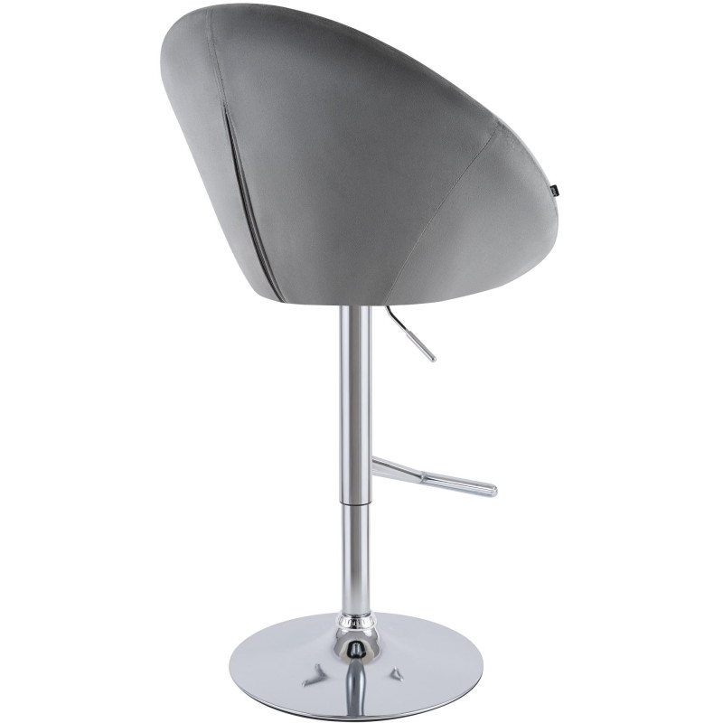 Tabouret de bar velours gris réglable...