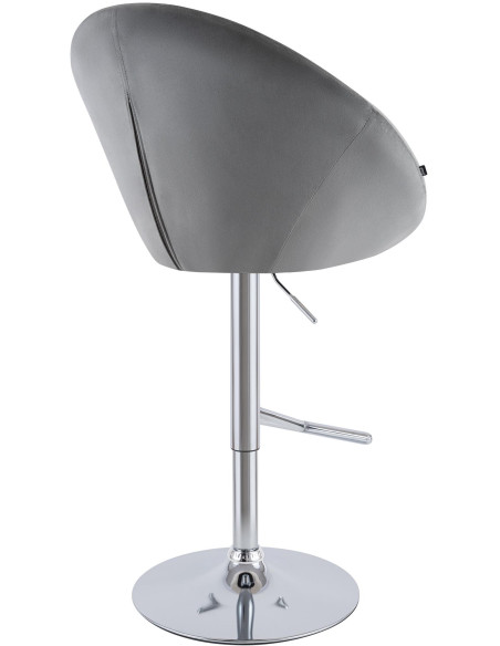Tabouret de bar velours gris réglable Stresa