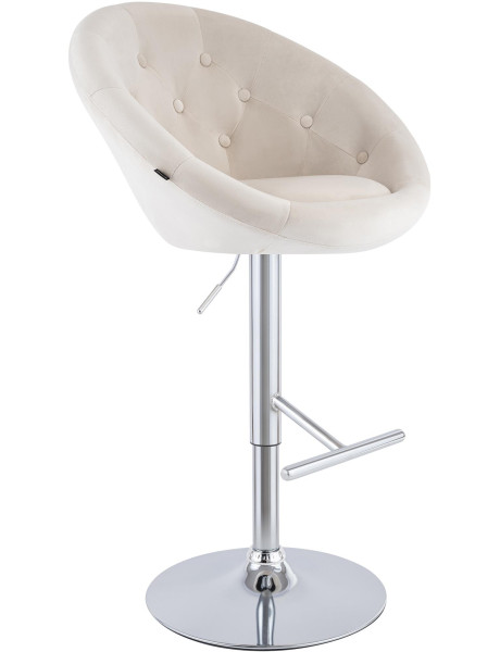 Tabouret de bar velours crème réglable Stresa
