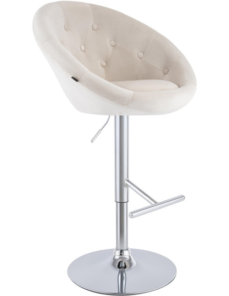 Tabouret de bar velours crème réglable Stresa