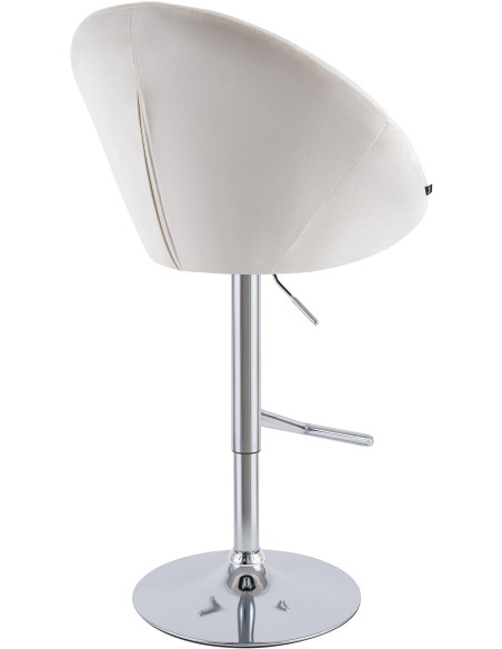 Tabouret de bar velours crème réglable Stresa