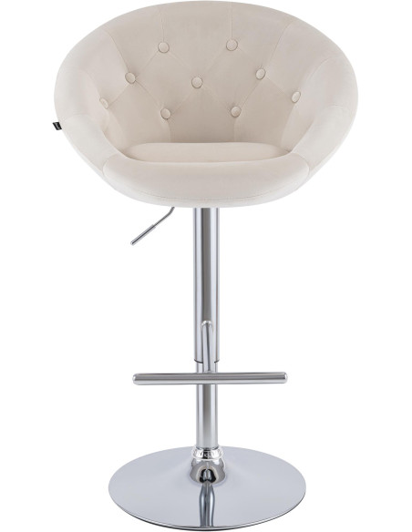 Tabouret de bar velours crème réglable Stresa