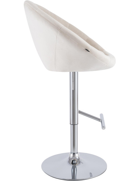 Tabouret de bar velours crème réglable Stresa
