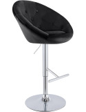 Tabouret de bar velours noir réglable Stresa