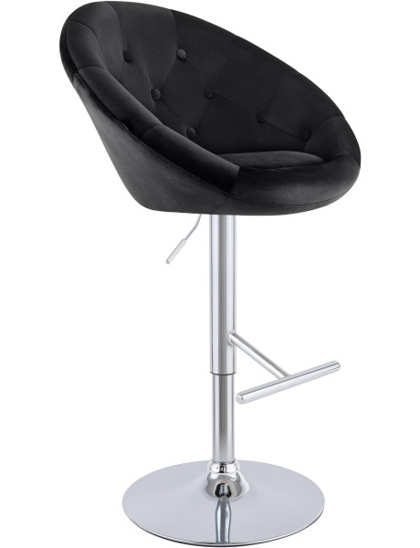 Tabouret de bar velours noir réglable Stresa