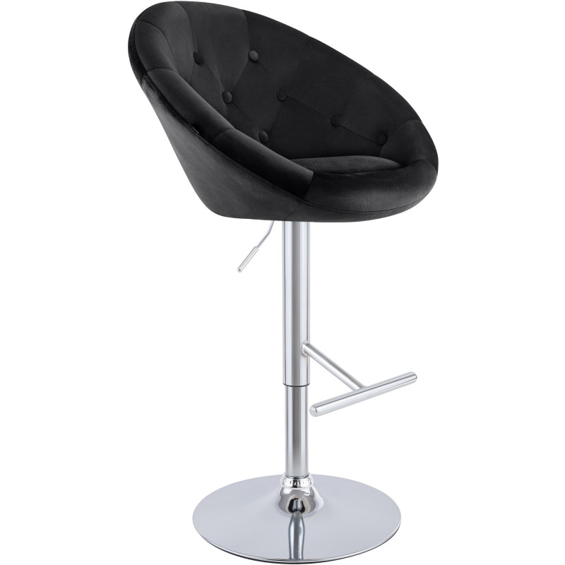 Tabouret de bar velours noir réglable...