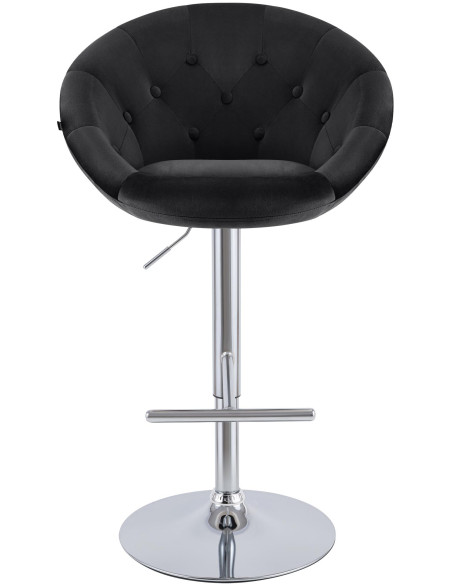 Tabouret de bar velours noir réglable Stresa