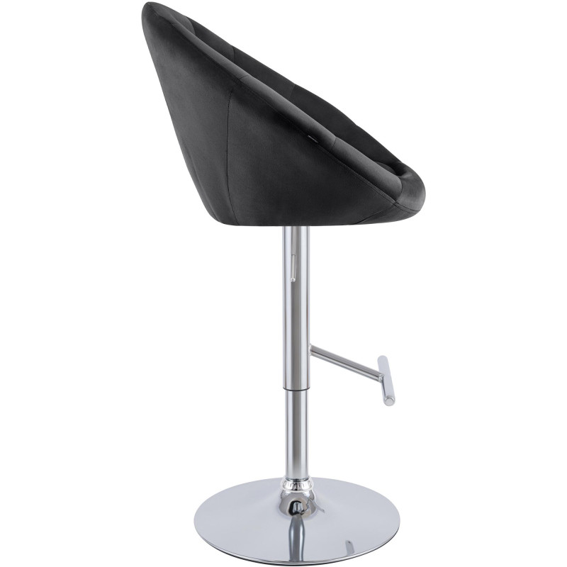 Tabouret de bar velours noir réglable...
