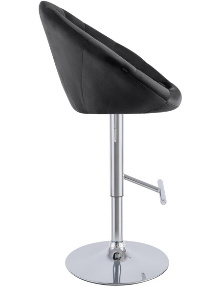 Tabouret de bar velours noir réglable Stresa