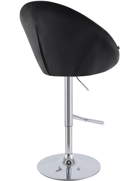 Tabouret de bar velours noir réglable Stresa