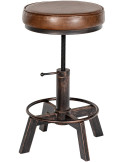 Tabouret industriel réglable polyuréthane marron bronze Terni