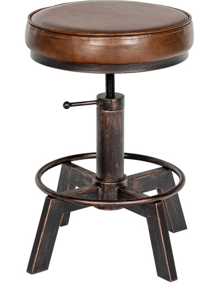 Tabouret industriel réglable polyuréthane marron bronze Terni