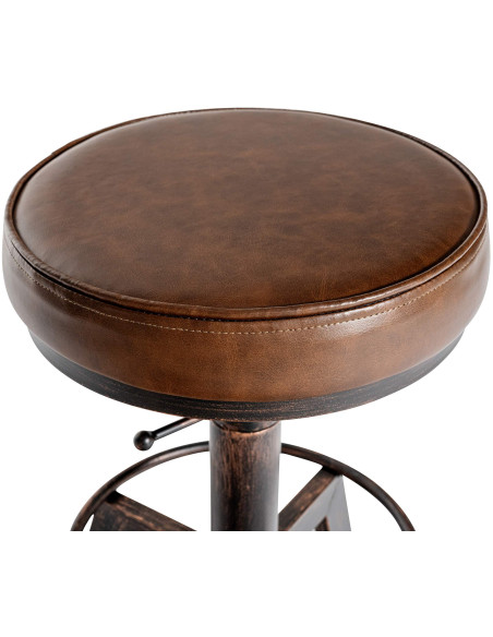 Tabouret industriel réglable polyuréthane marron bronze Terni