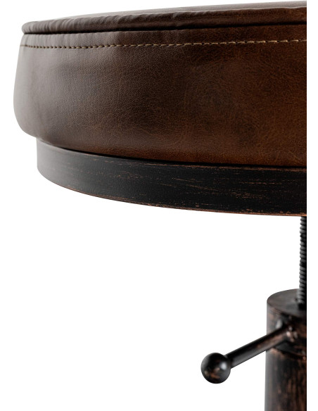 Tabouret industriel réglable polyuréthane marron bronze Terni