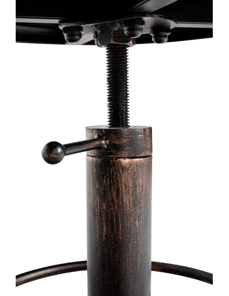 Tabouret industriel réglable polyuréthane marron bronze Terni