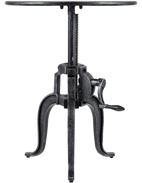 Table d’appoint industrielle métal argent antique 50 cm Schio