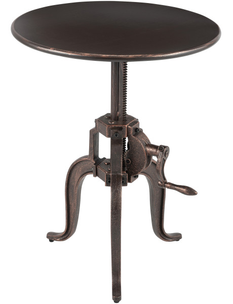 Table d’appoint industrielle métal bronze 50 cm Schio