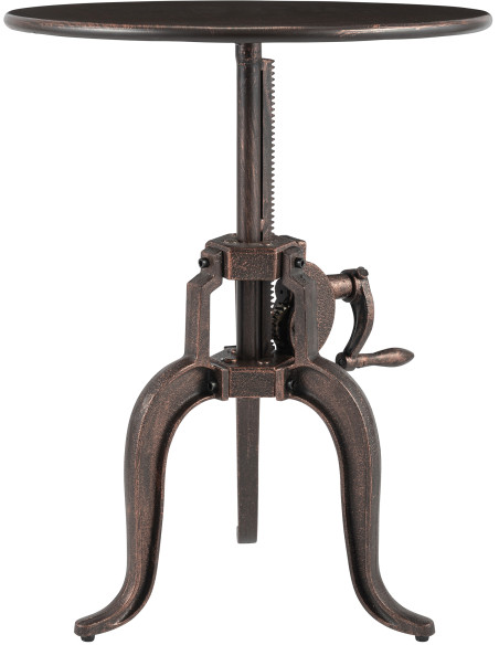 Table d’appoint industrielle métal bronze 50 cm Schio