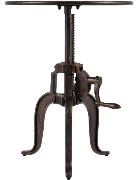 Table d’appoint industrielle métal bronze 50 cm Schio