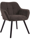 Chaise de salle à manger velours côtelé brun foncé Loviisa