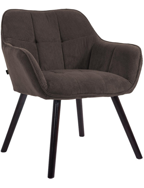 Chaise de salle à manger velours côtelé brun foncé Loviisa