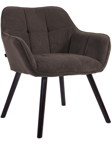Chaise de salle à manger velours côtelé brun foncé Loviisa