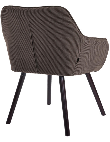 Chaise de salle à manger velours côtelé brun foncé Loviisa